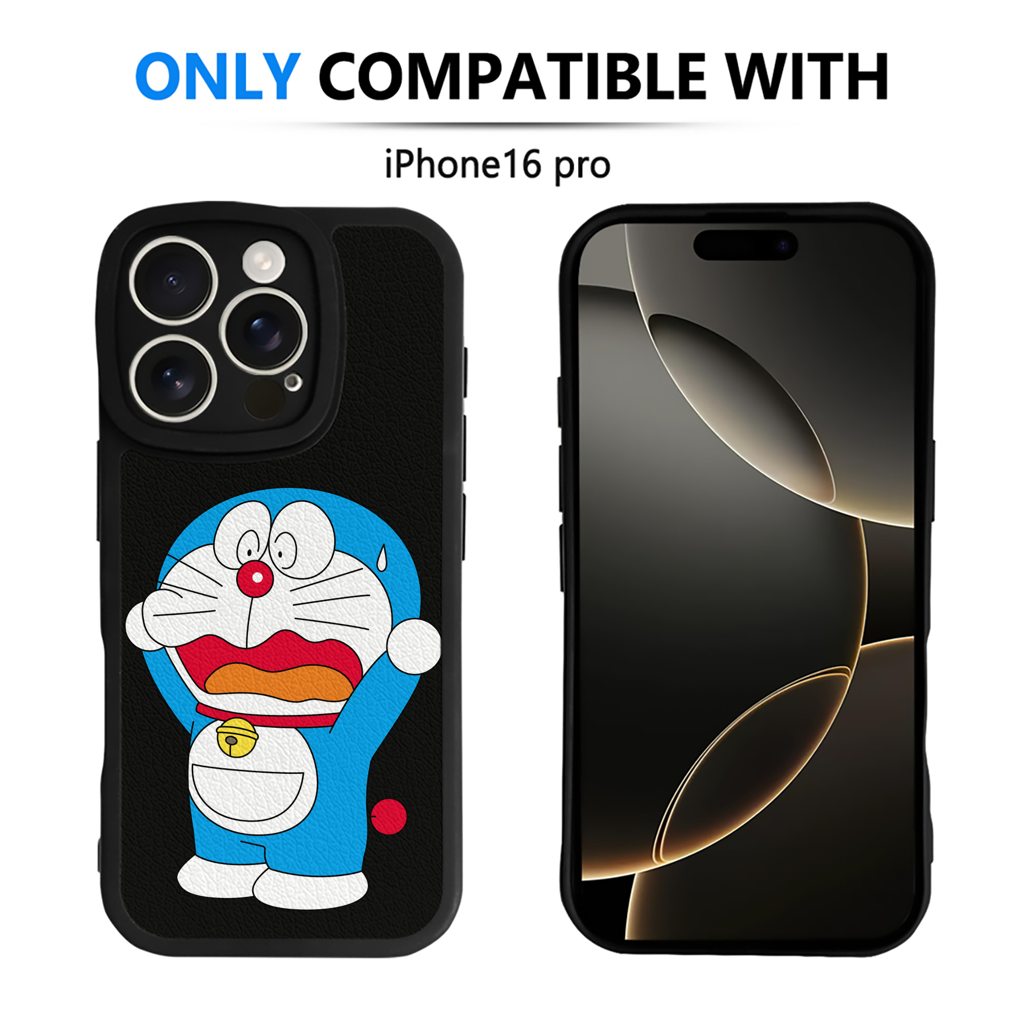 （画像用） ドラえもん Doraemon 【iPhone 16シリーズ対応】シリコンスマホケース（レザー調） 材質：シリコン